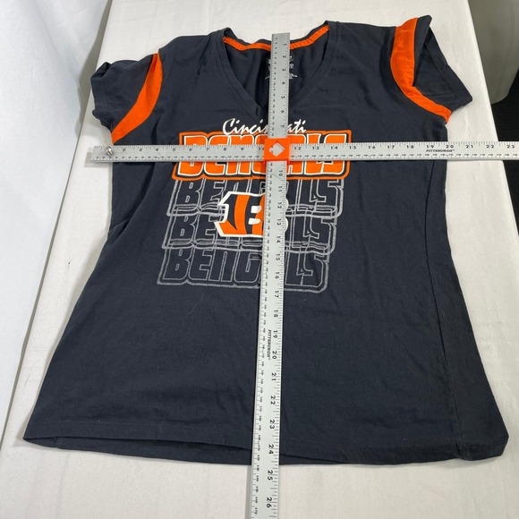 Cincinnati Bengals NFL Football Black Game Day Tradition T-Shirt Women's LARGE - Picture 9 of 9